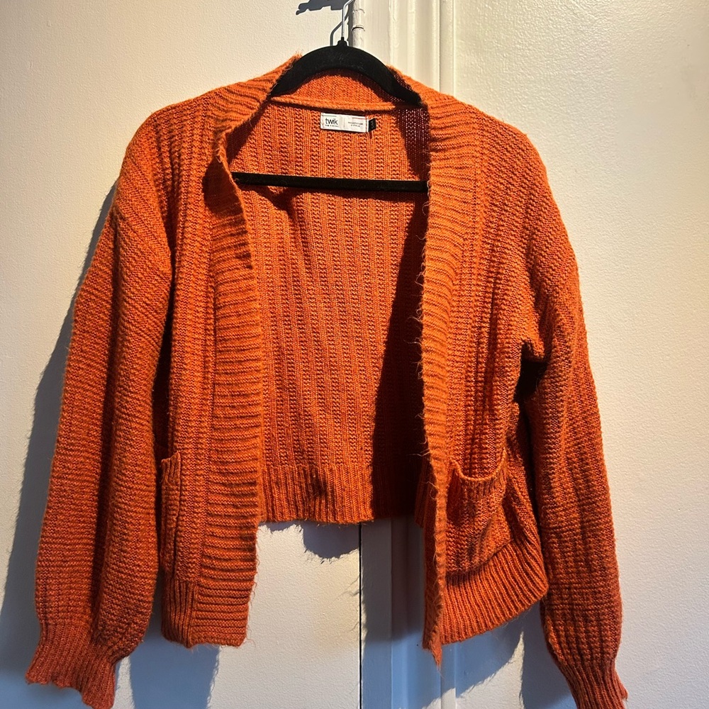 Twik Vibrant Orange Cardigan Sweater